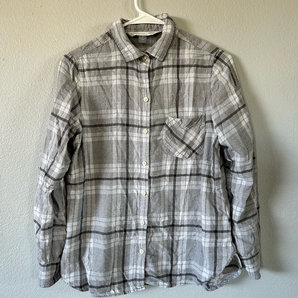 Old Navy Gray & White Flannel